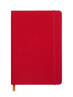 Ежедневник недатированный A5, 140 л, клетка, кожзам, на резинке, черный срез, Красный