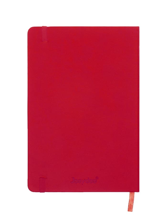 Ежедневник недатированный A5, 140 л, клетка, кожзам, на резинке, черный срез, Красный