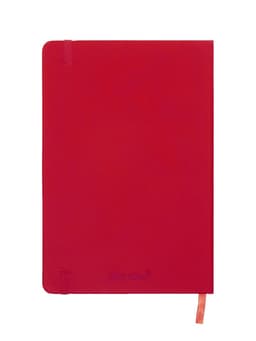 Ежедневник недатированный A5, 140 л, клетка, кожзам, на резинке, черный срез, Красный