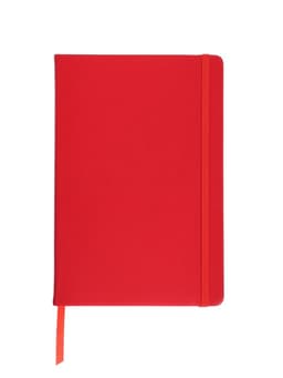 Ежедневник недатированный A5, 140 л, клетка, кожзам, на резинке, черный срез, Красный