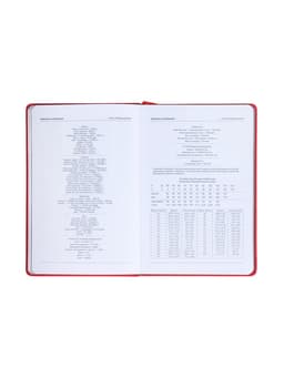 Ежедневник недатированный A5, 140 л, клетка, кожзам, на резинке, черный срез, Красный