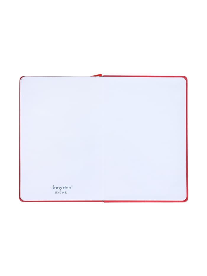 Ежедневник недатированный A5, 140 л, клетка, кожзам, на резинке, черный срез, Красный