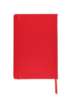 Ежедневник недатированный A5, 140 л, клетка, кожзам, на резинке, черный срез, Красный