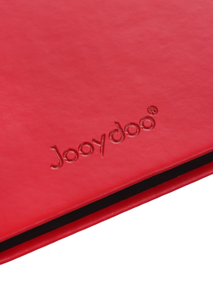 Ежедневник недатированный A5, 140 л, клетка, кожзам, на резинке, черный срез, Красный