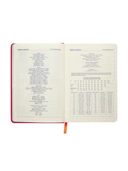 Ежедневник недатированный A5, 140 л, клетка, кожзам, на резинке, черный срез, Красный