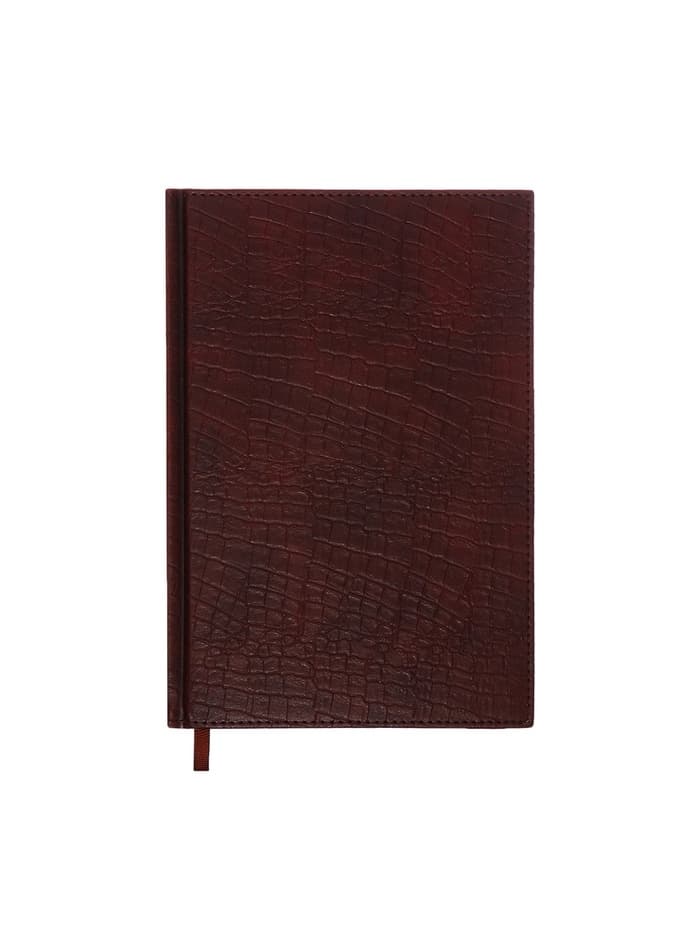 Ежедневник полудатированный «Крокодил», А5, 192 листа, с линейкой, обложка из искусственной кожи, золотой срез, коричневый