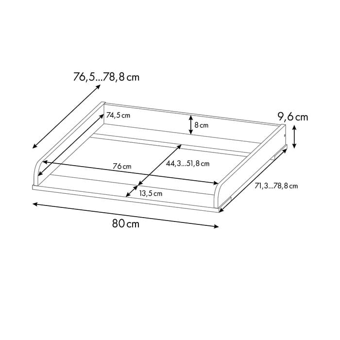 Рамка для пеленания универсальная для комода Polini kids, цвет дуб крафт золотой
