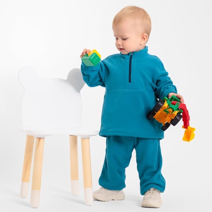 Костюм флисовый детский (джемпер, брюки) MINAKU, рост 86-92 см, цвет аквамарин