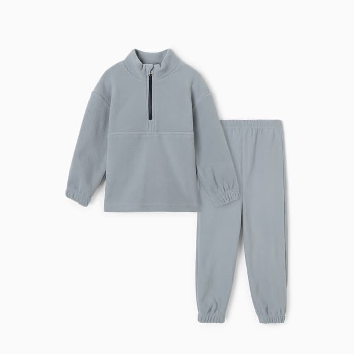 Костюм флисовый детский (джемпер, брюки) MINAKU, рост 80-86 см, серый