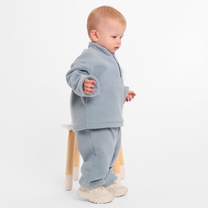 Костюм флисовый детский (джемпер, брюки) MINAKU, рост 80-86 см, серый