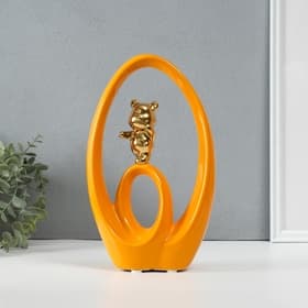 Фигурка керамика «Медвежонок - сны наяву», оранжевый с золотом, 6×15.5×27 см