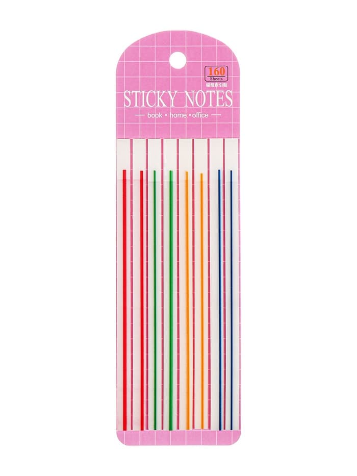 Блок-закладка с липким краем, 8 блоков по 20 штук, флуоресцентная полоска, 140×6 мм