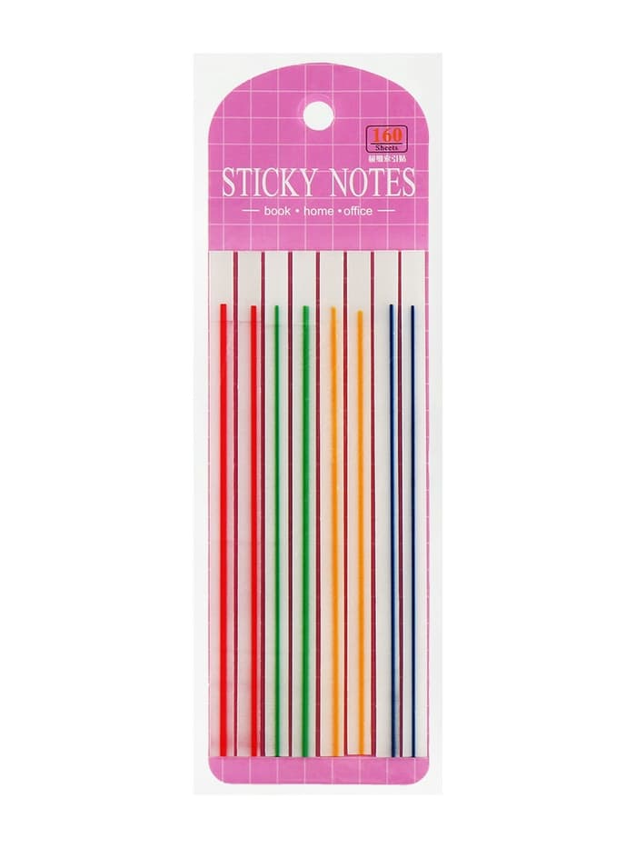 Блок-закладка с липким краем, 8 блоков по 20 штук, флуоресцентная полоска, 140×6 мм