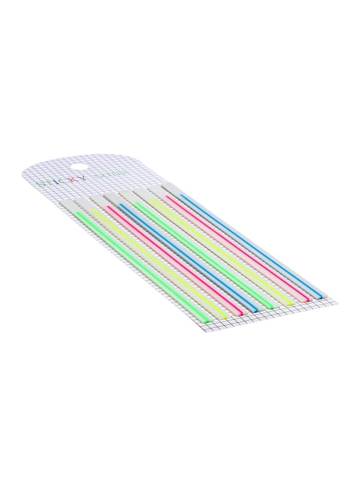 Блок-закладка с липким краем, 8 блоков по 20 штук, флуоресцентная полоска, 140×6 мм