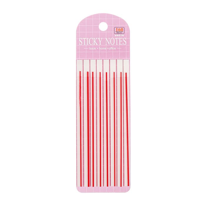Блок-закладка с липким краем, розовый, 8 блоков по 20 штук, 140×6 мм