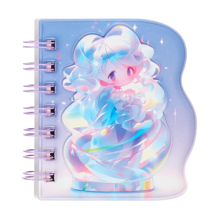 Записная книжка подарочная на гребне, 80 листов в линейку, обложка ПВХ, 3D Аниме, 10.2×10.5 см