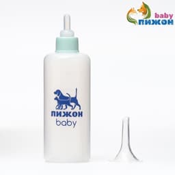 Бутылочка для вскармливания животных «Пижон», 100 мл, с мерной шкалой, соска, воронка, синяя