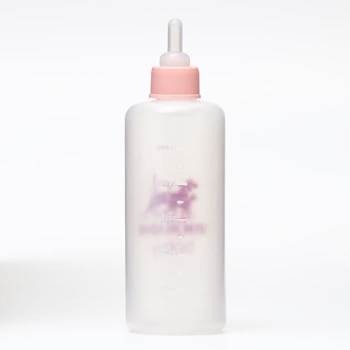 Бутылочка для вскармливания, 100 мл, с мерной шкалой, соска + воронка, пластик, розовая