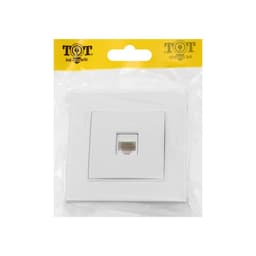 Розетка компьютерная TOT Glossy Glass, стекло, скрытая, одноместная, белая