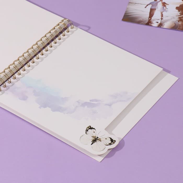 Фотоальбом на спирали 20 листов «Бабочки», объёмный элемент и 4 вкладки, 24×24 см