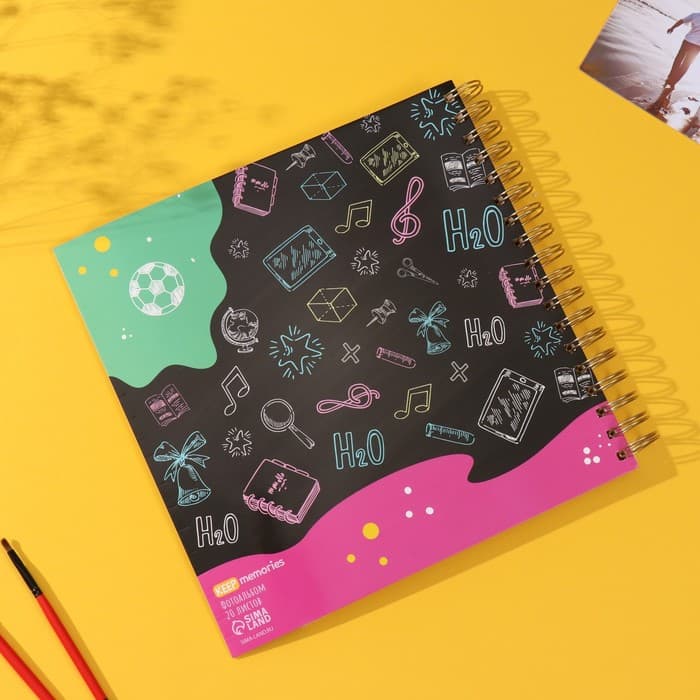 Фотоальбом на спирали 20 листов «Снова в школу», объёмный элемент и 4 вкладки, 24×24 см