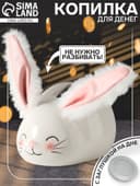 Копилка для денег «Румяный кролик с мягкими ушками», керамика, 8.8×13.2×7 см