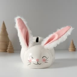 Копилка для денег «Румяный кролик с мягкими ушками», керамика, 8.8×13.2×7 см