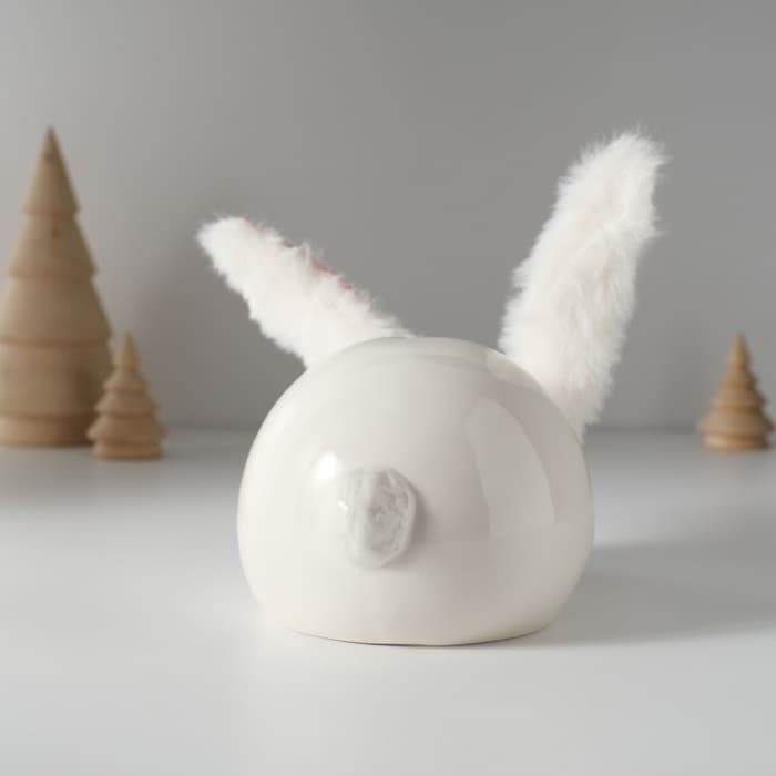 Копилка для денег «Румяный кролик с мягкими ушками», керамика, 8.8×13.2×7 см