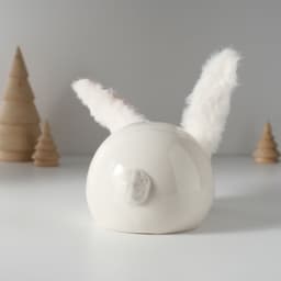 Копилка для денег «Румяный кролик с мягкими ушками», керамика, 8.8×13.2×7 см