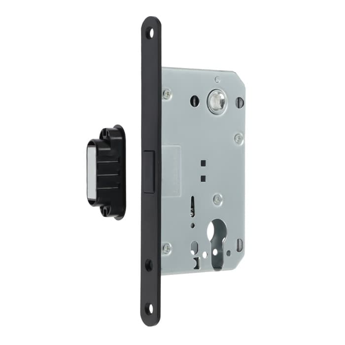 Защелка врезная магнитная LOCKLAND ZLK4BL, под цилиндр, цвет черный