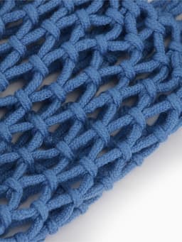 Сумка пляжная, маленькая, клетка 1.5 см, синяя