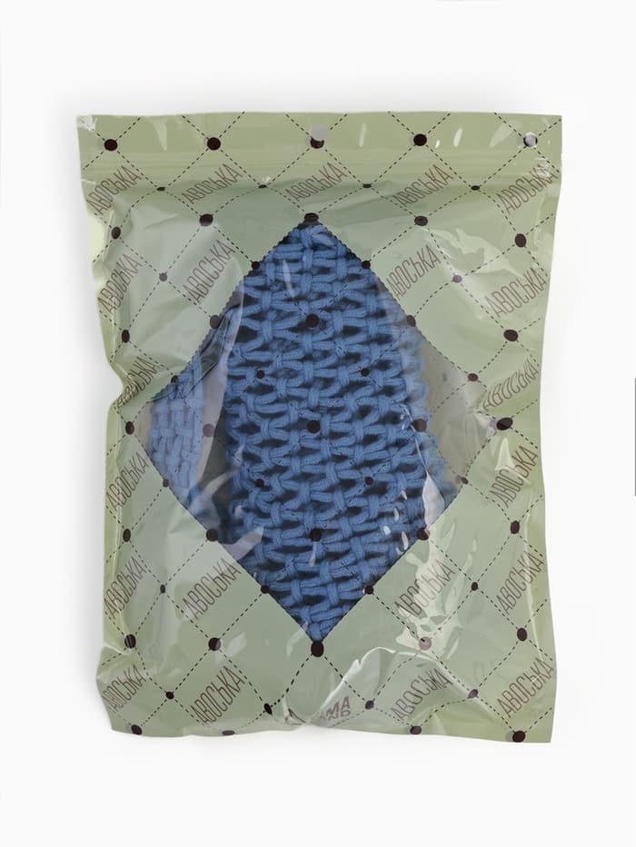 Сумка пляжная, маленькая, клетка 1.5 см, синяя