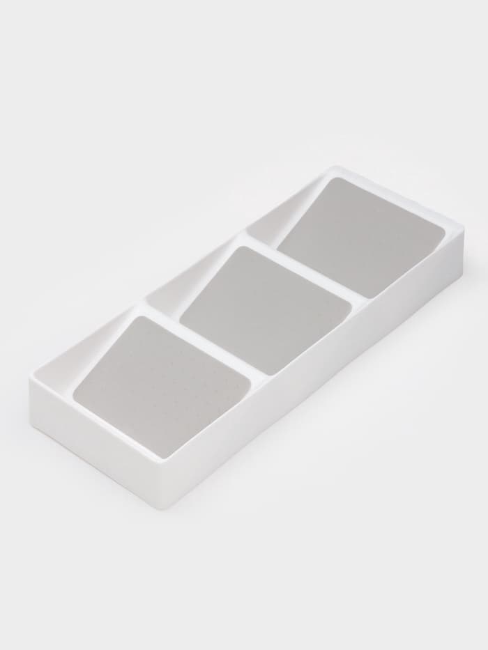 Подставка для специй Griten, 3 секции, пластик с силиконовой вставкой, 39×15×5 см, белая