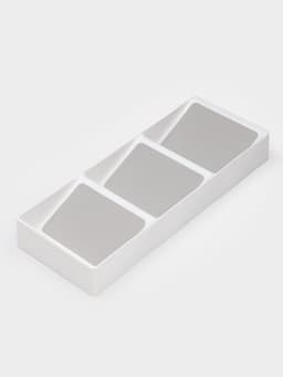 Подставка для специй Griten, 3 секции, пластик с силиконовой вставкой, 39×15×5 см, белая