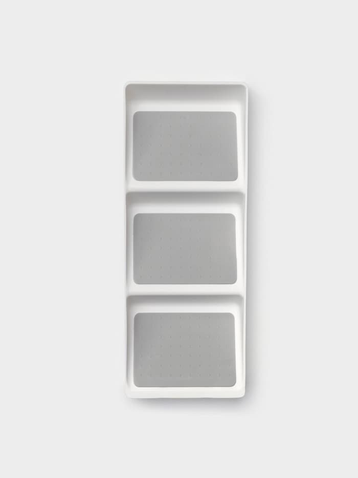 Подставка для специй Griten, 3 секции, пластик с силиконовой вставкой, 39×15×5 см, белая