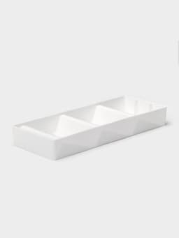 Подставка для специй Griten, 3 секции, пластик с силиконовой вставкой, 39×15×5 см, белая