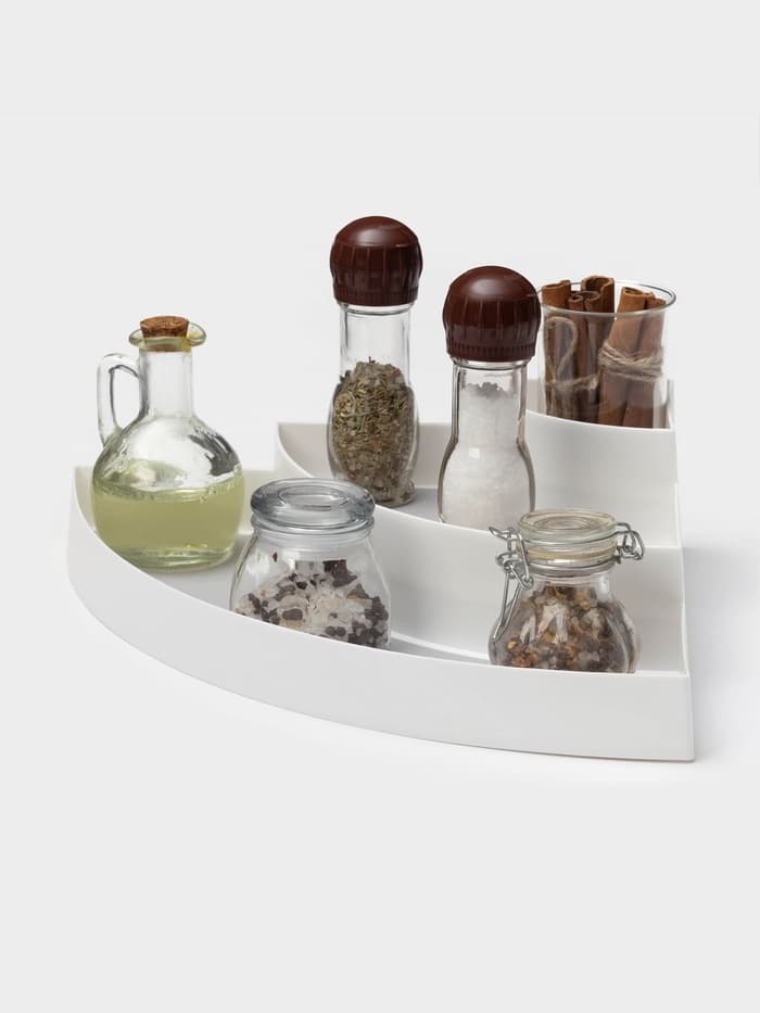 Подставка для специй и соусов 3 яруса Griten, угловая, 30×30×8.7 см, белая