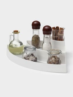 Подставка для специй и соусов 3 яруса Griten, угловая, 30×30×8.7 см, белая