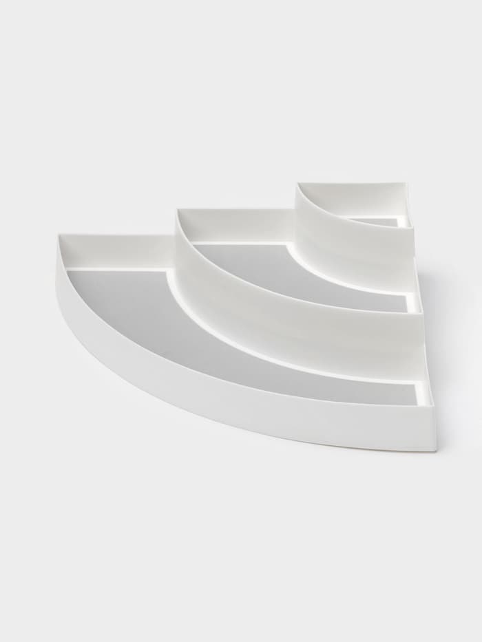 Подставка для специй и соусов 3 яруса Griten, угловая, 30×30×8.7 см, белая