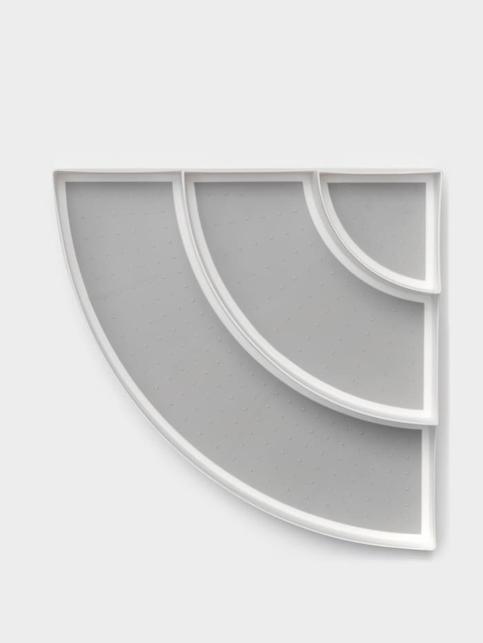 Подставка для специй и соусов 3 яруса Griten, угловая, 30×30×8.7 см, белая