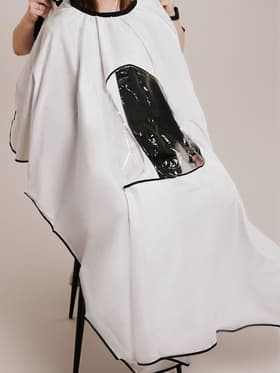 Пеньюар парикмахерский, с окном, белый