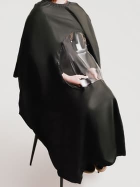 Пеньюар парикмахерский, с окном, чёрный