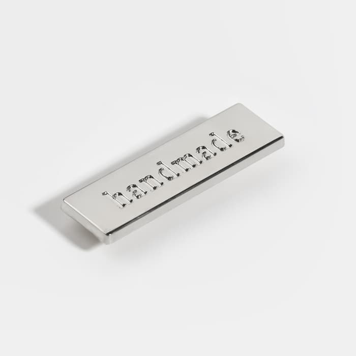 Декоративные элементы на прокол «Hand made», 3.5×1 см, 10 шт., цвет серебряный