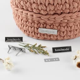 Декоративные элементы на прокол «Hand made», 3.5×1 см, 10 шт., цвет серебряный