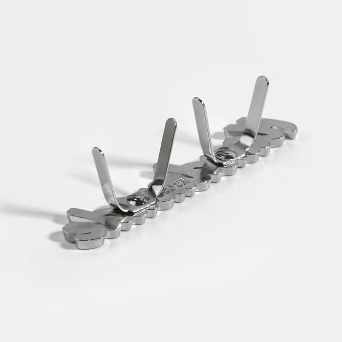 Декоративные элементы на прокол «Hand made», 5.4×1 см, 10 шт., цвет серебряный