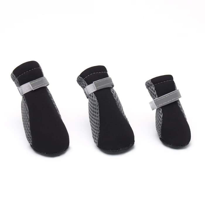 Ботинки для собак «Комфорт +», размер L (5.3×4 см), серо-чёрные