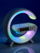 Портативная колонка - ночник G63, 15 Вт колонка, 15 W зарядка, 1800 мАч, подсветка, белая