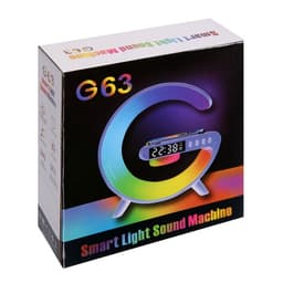 Портативная колонка - ночник G63, 15 Вт колонка, 15 W зарядка, 1800 мАч, подсветка, белая