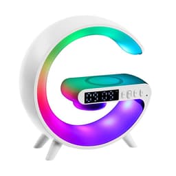 Портативная колонка - ночник G63, 15 Вт колонка, 15 W зарядка, 1800 мАч, подсветка, белая