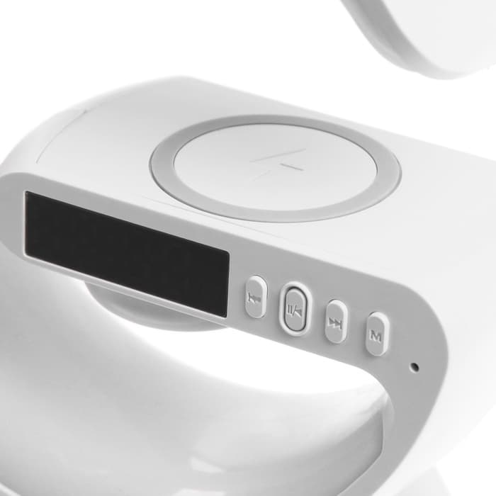 Портативная колонка - ночник G63, 15 Вт колонка, 15 W зарядка, 1800 мАч, подсветка, белая